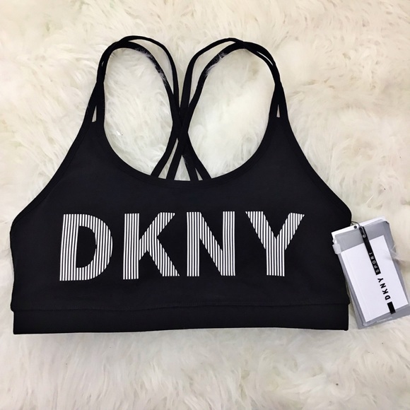Dkny Other - DKNY Black Logo Sports Bra In Large NWT